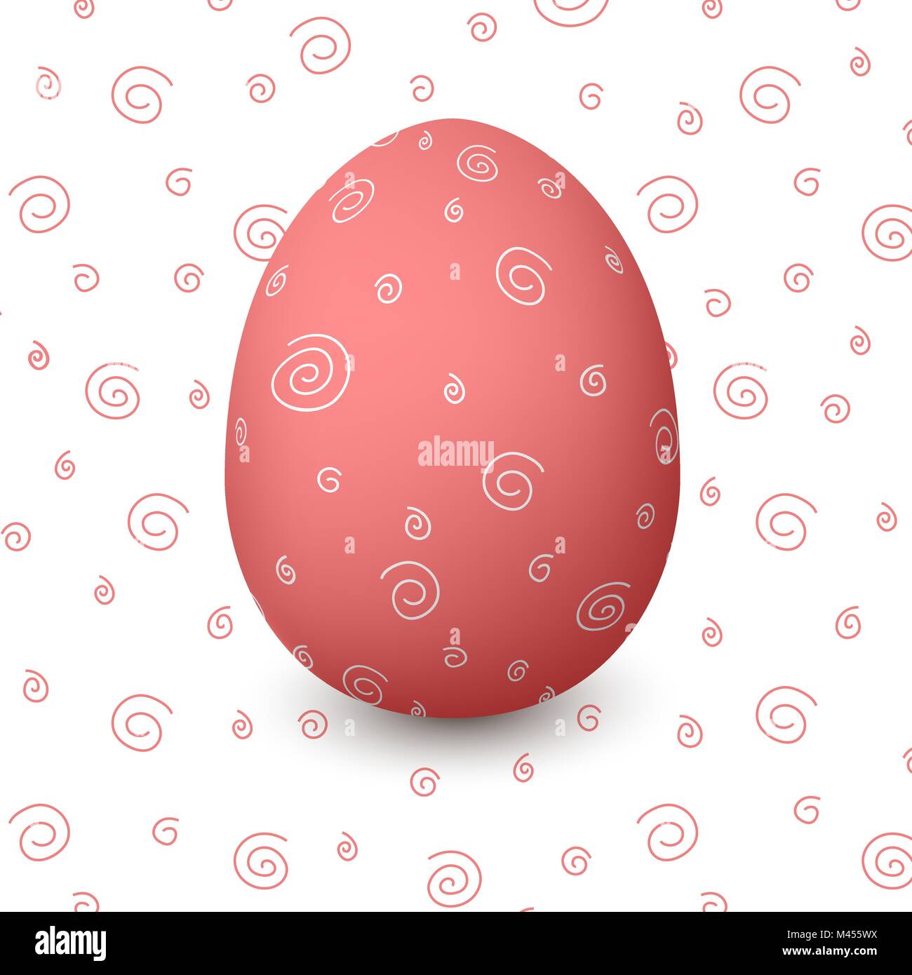 Easter Red Egg Decorated Festive With Simple Abstract Decoration Rose Ruddy