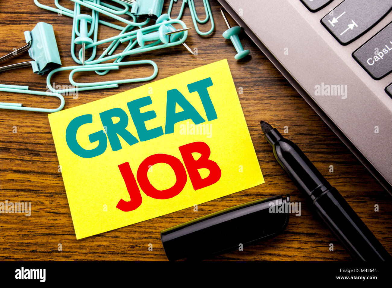 Handwriting Announcement text showing Great Job. Business concept for ...