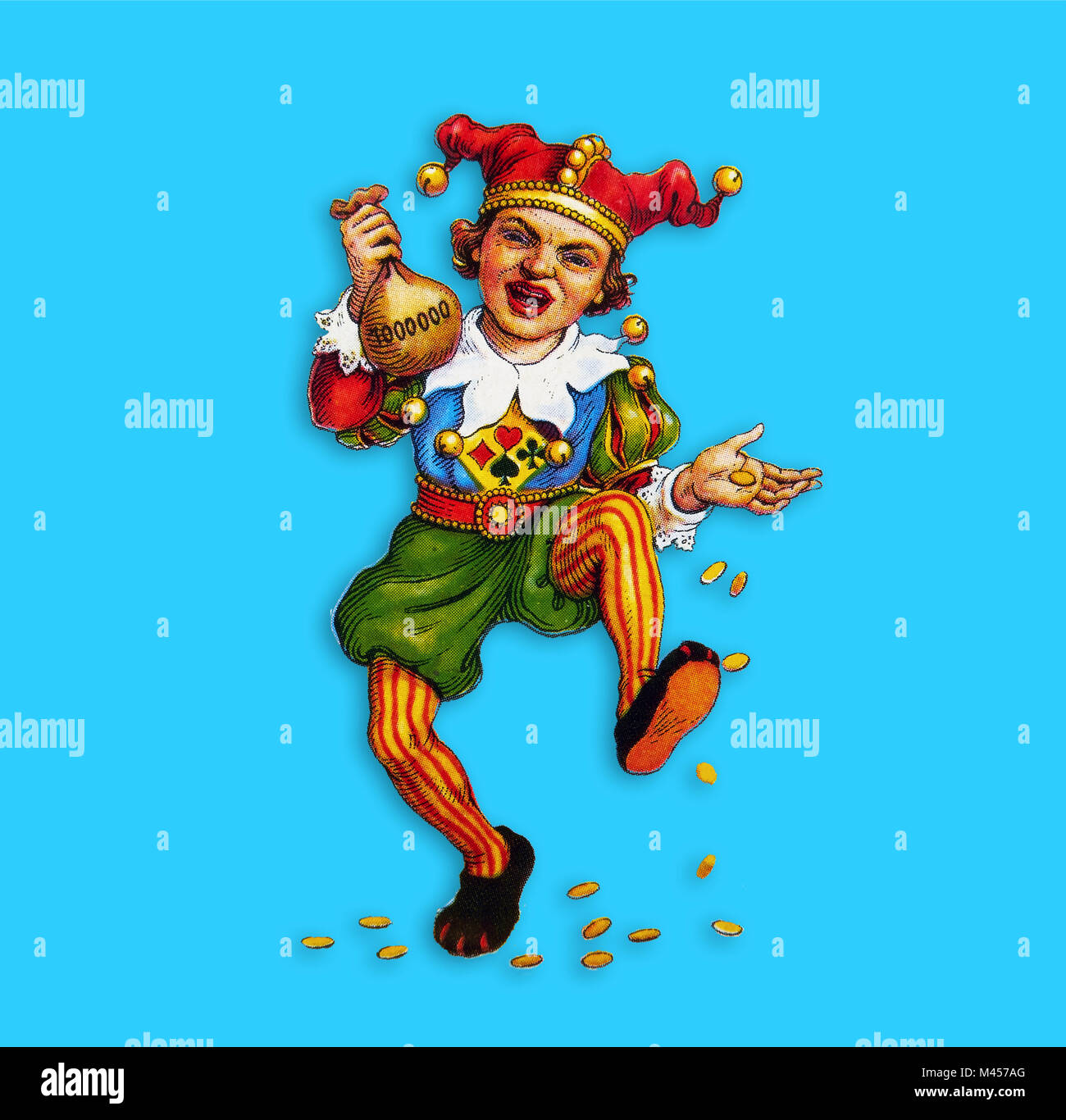 Card joker in the blue square Stock Photo - Alamy