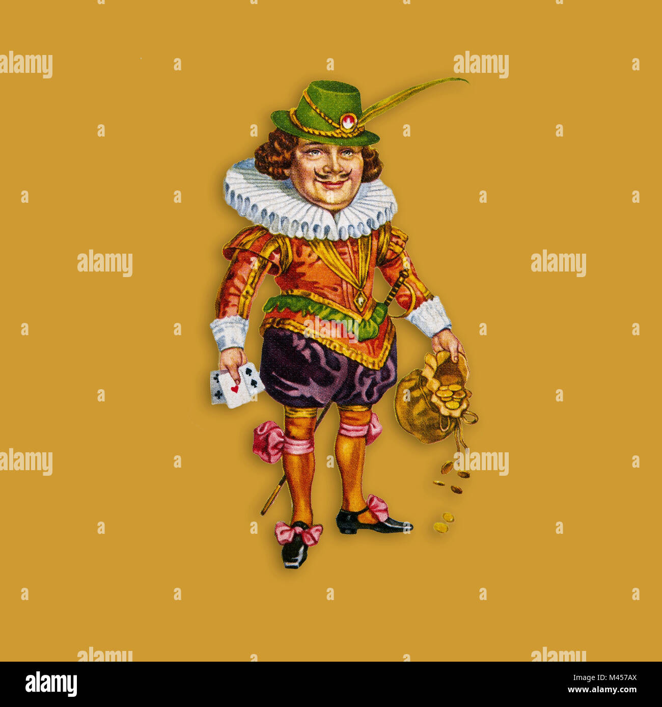 Card joker in a golden square Stock Photo