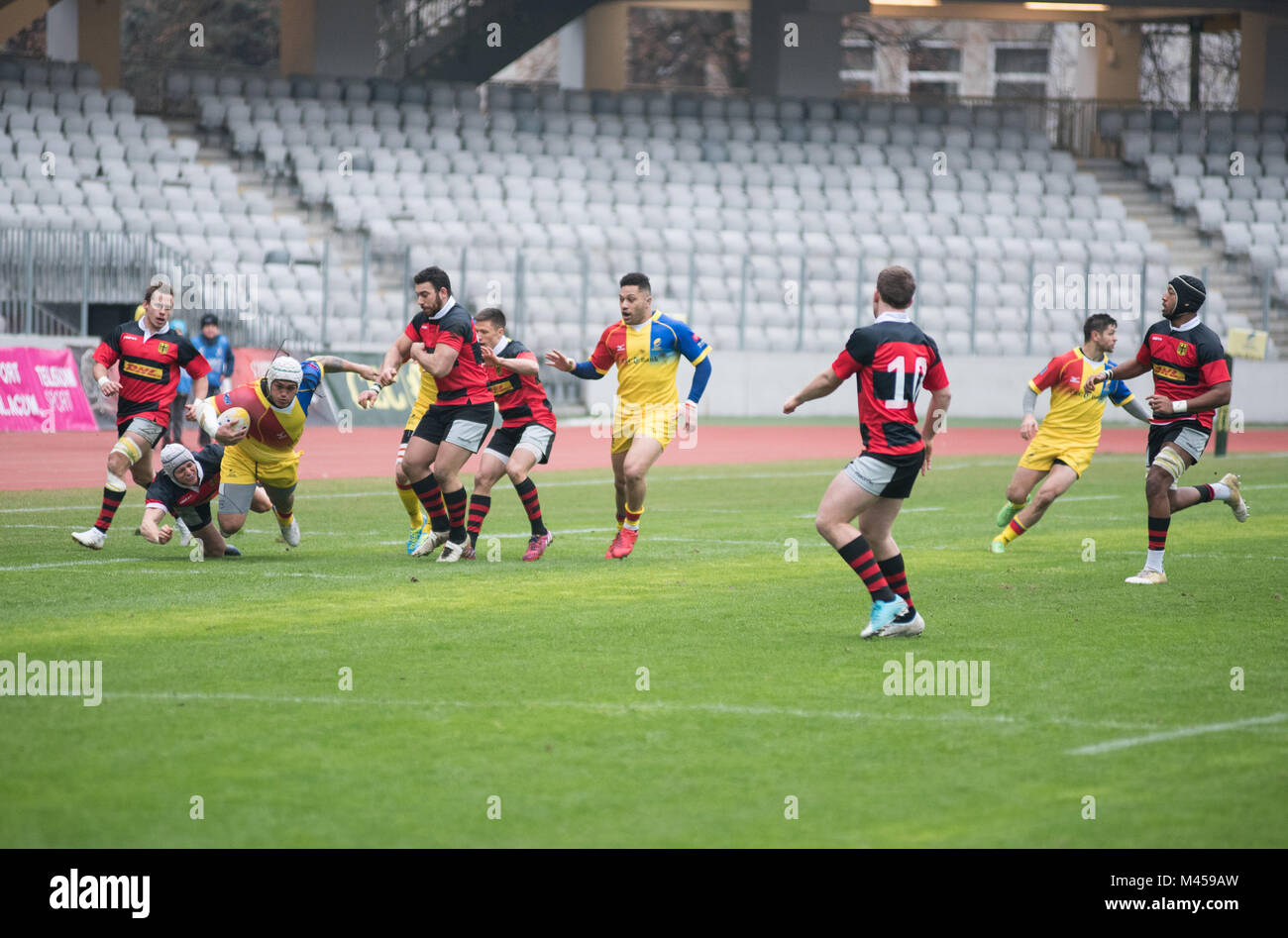 Romania Rugby Rwc CLUJ NAPOCA, ROMANIA - FEBRUARY 10: The National Rugby Team of Romania ...
