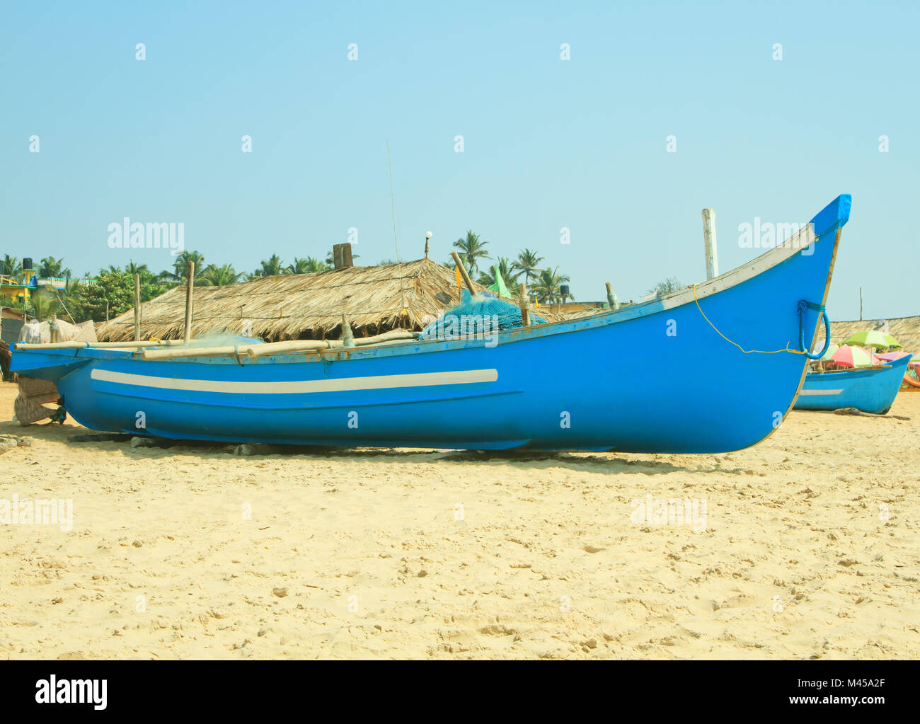 Fishing boat on the beach Stock Photo