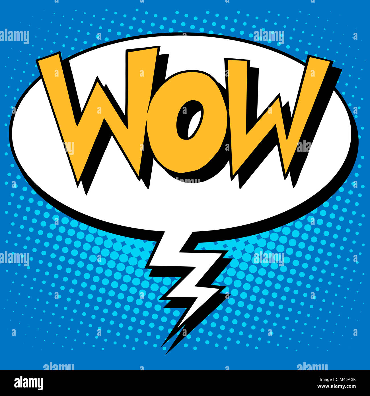 wow factor the inscription comic style Stock Photo