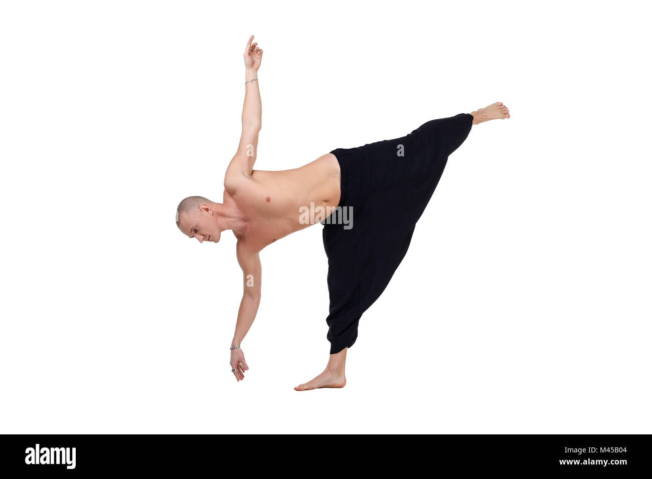 Yoga. Image of middle-aged man performs asana Stock Photo - Alamy