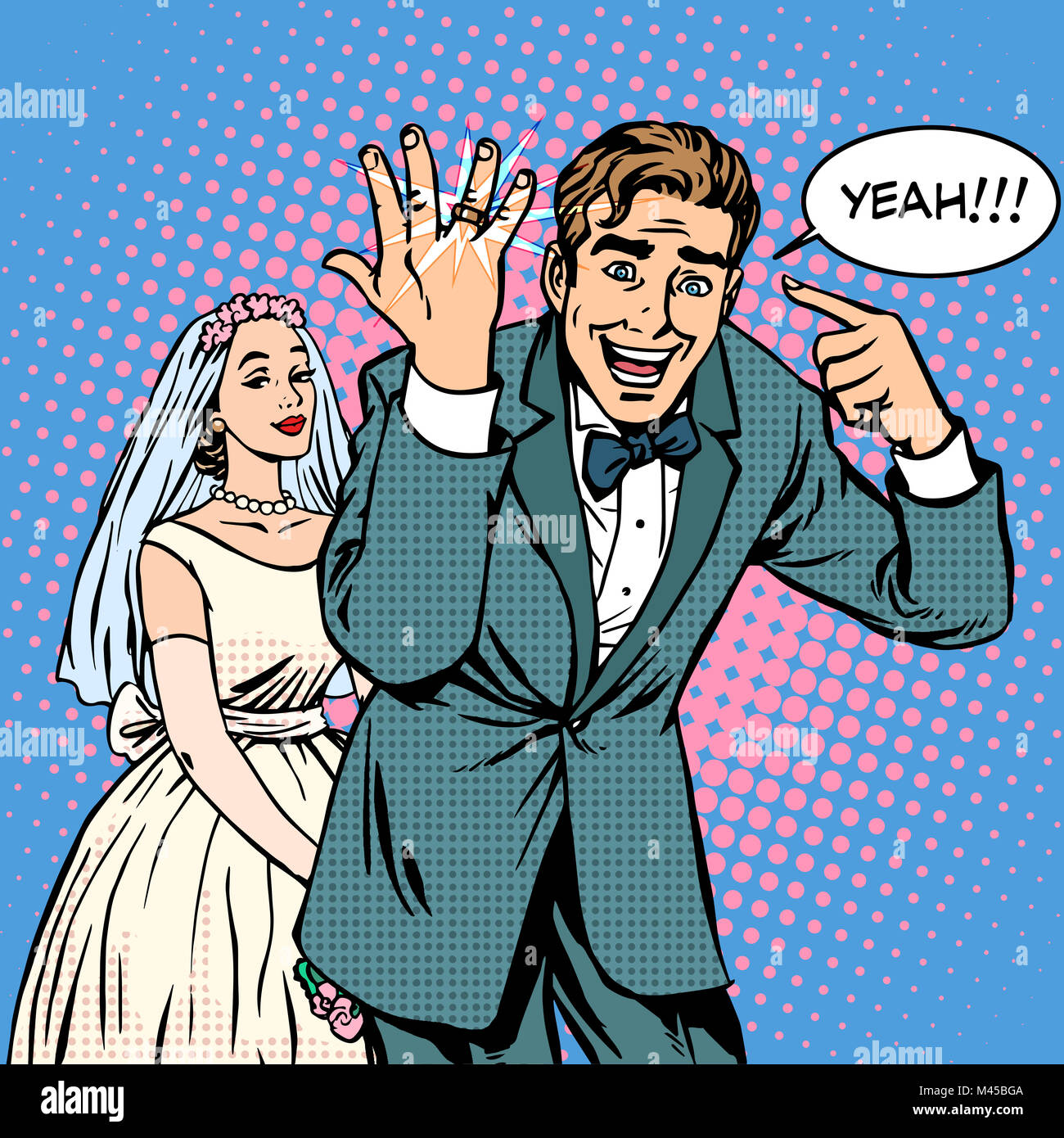 Happy bride and groom wedding Stock Photo - Alamy