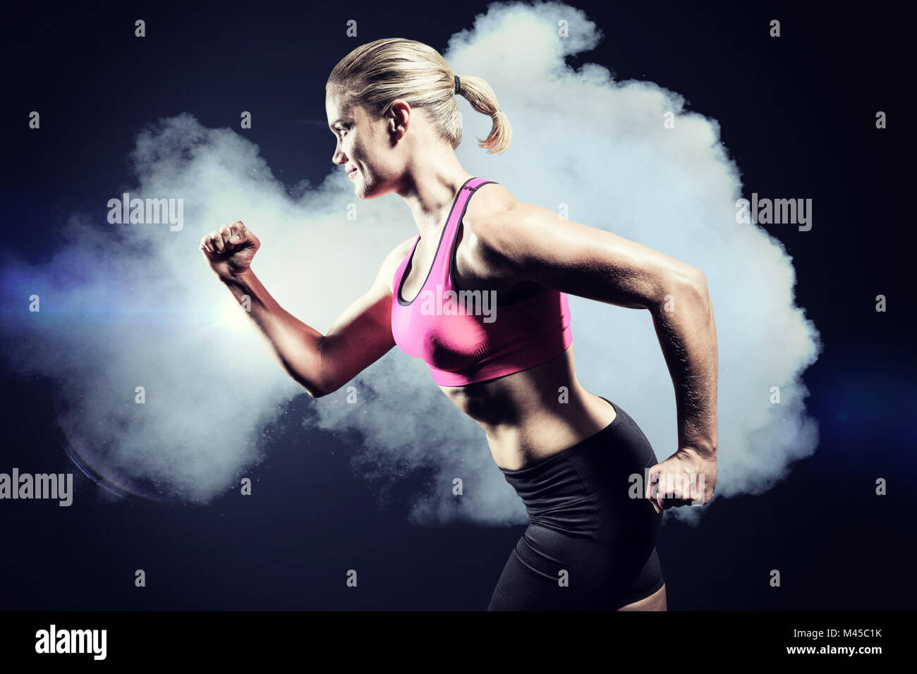 Buff Female Runner Muscular woman running hi-res stock photography and images - Alamy