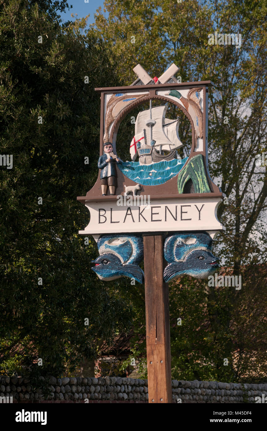 Blakeney Sign Post Stock Photo - Alamy