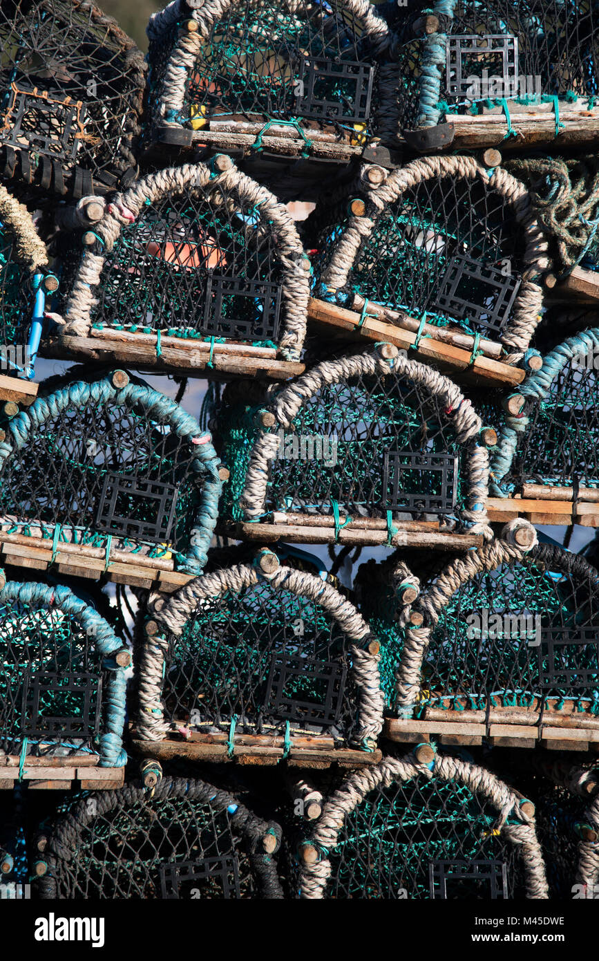 Lobster Pots at Whitby Stock Photo