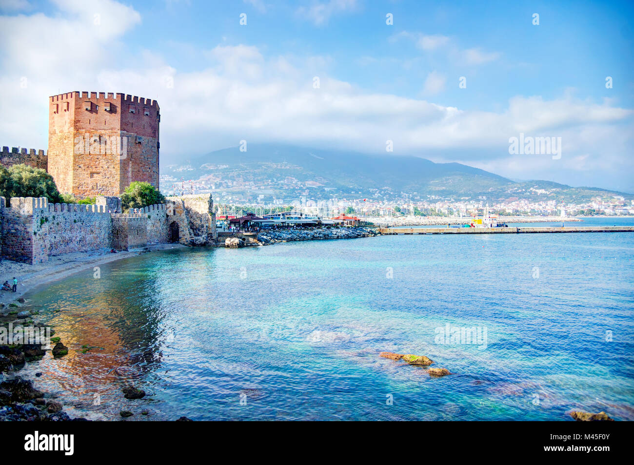 Kizil Kule - Ancient Red Tower in Alanya, Turkey Stock Photo