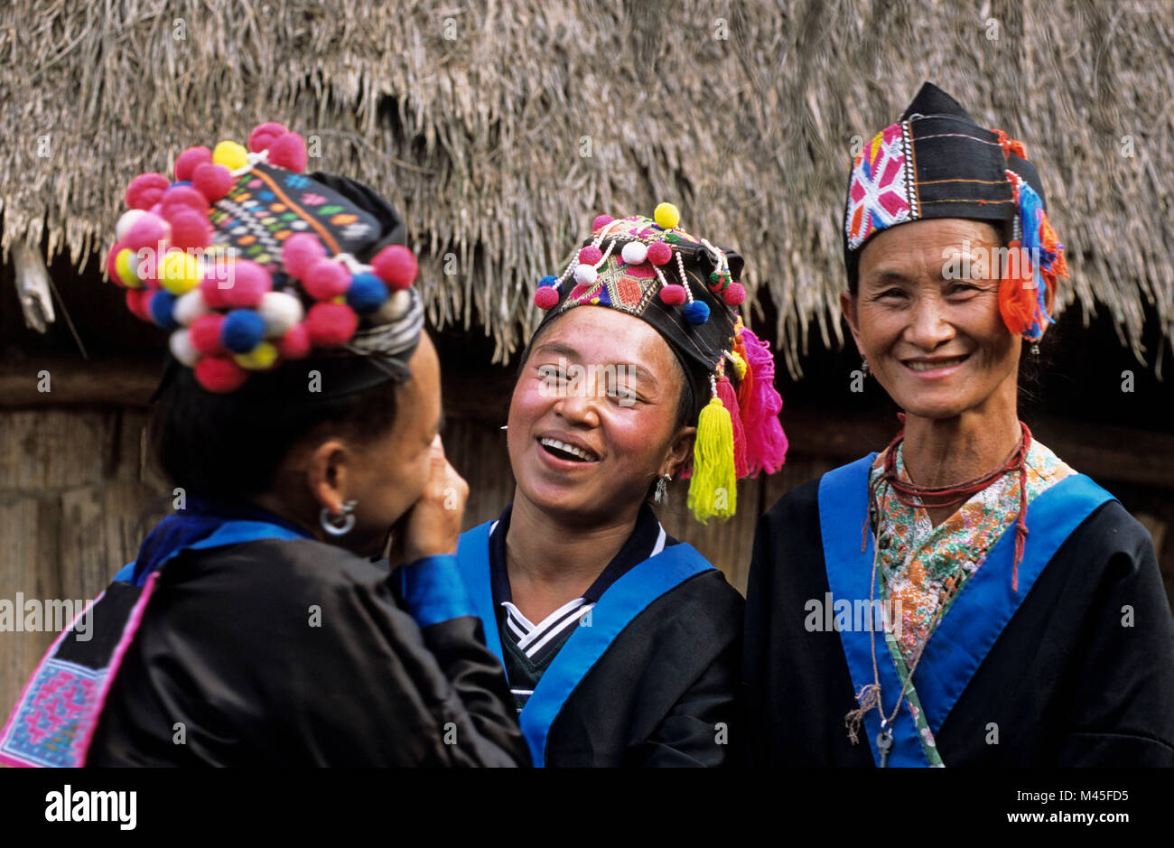 Laos. Luang Prabang. Women from Hmong hill tribe. Portrait Stock Photo