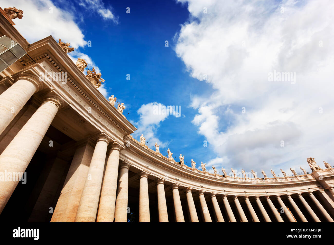 St. Peter#39;s Basilica colonnades, columns in Vatican City. Stock Photo