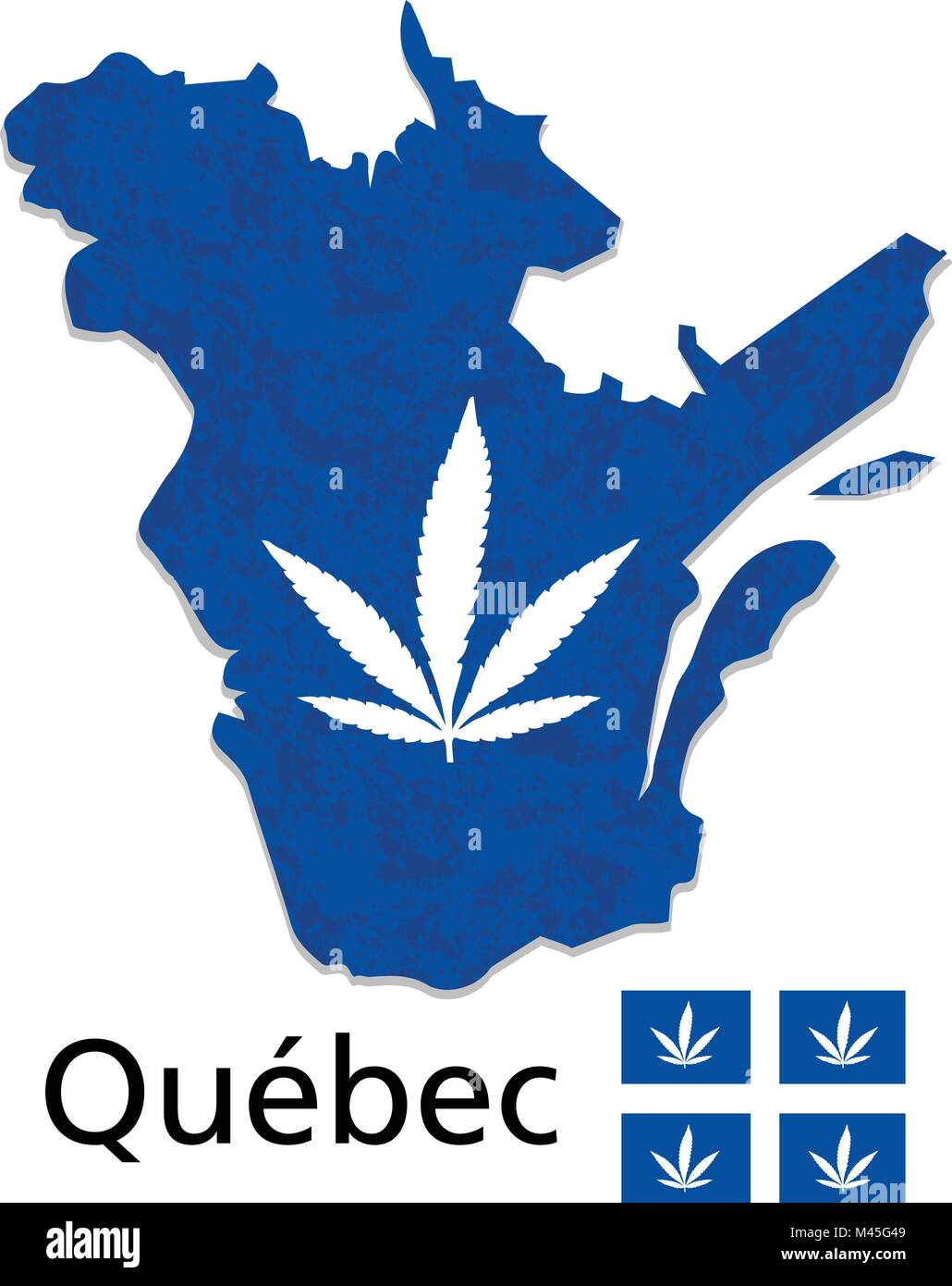 Quebec map province of canada cannabis legalization vector design Stock Vector
