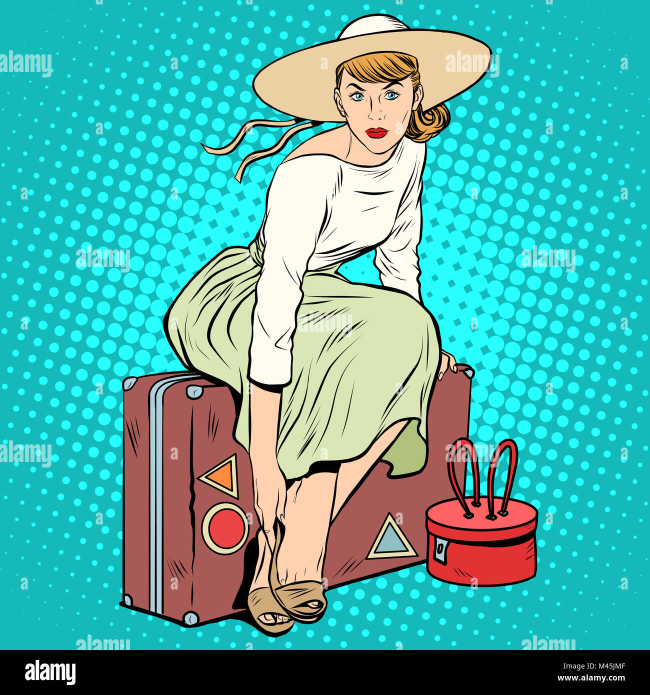 The girl passenger Luggage Stock Photo Alamy