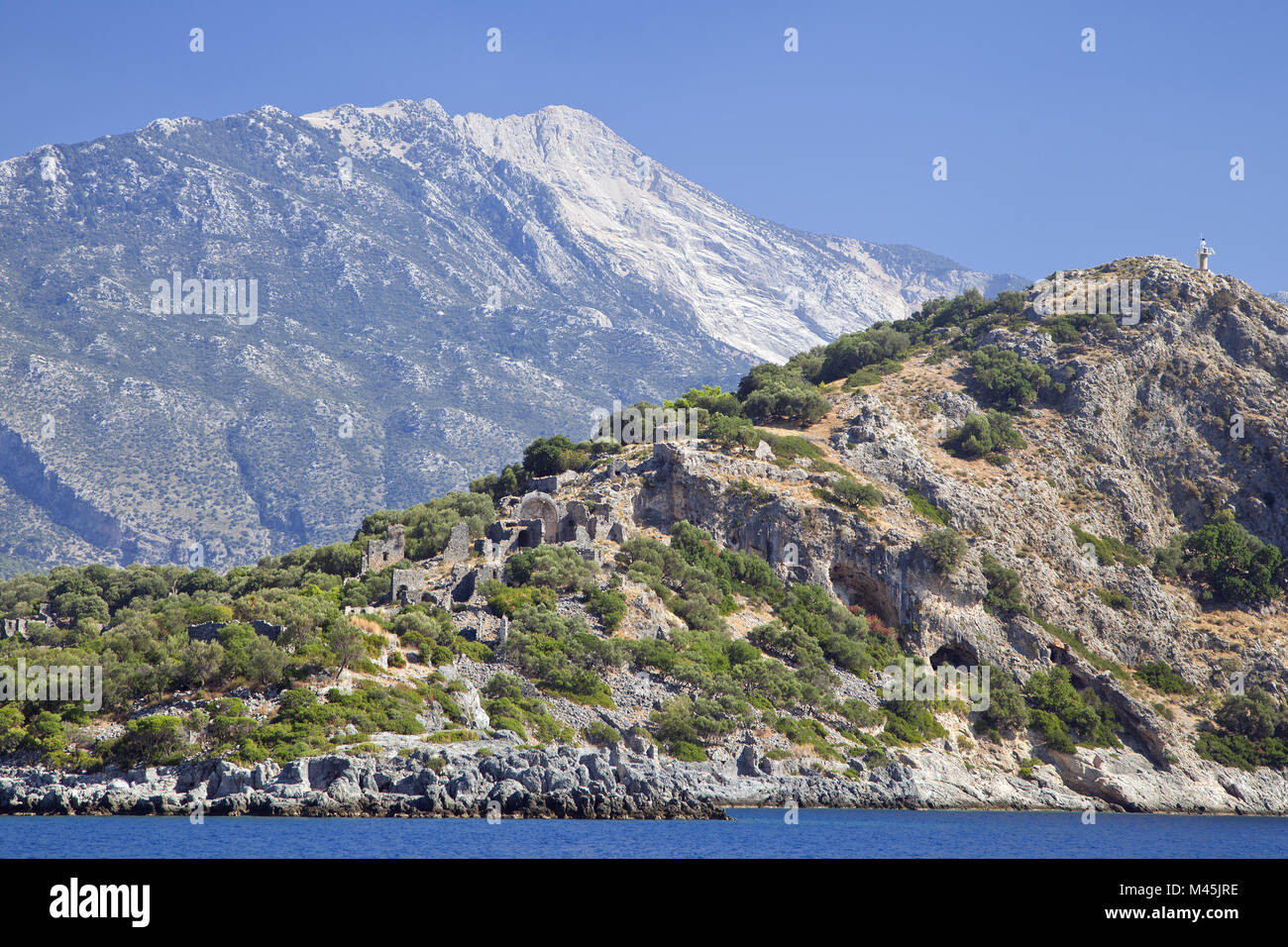 Gemiler Island with church of St. Nicholas, Turkey Stock Photo - Alamy