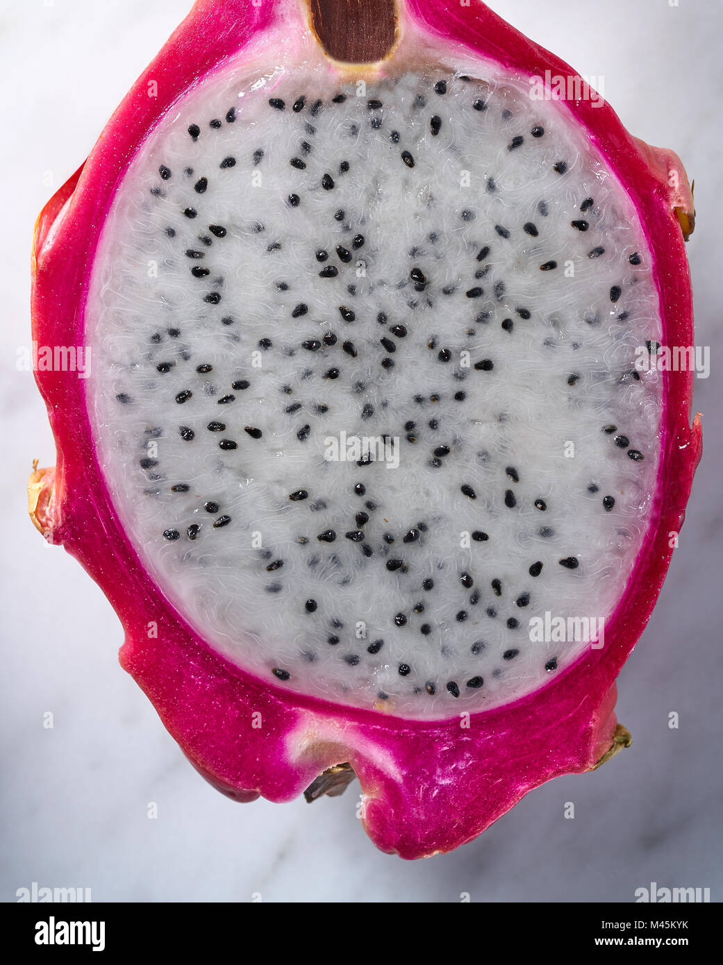 Pitaya dragon fruit pitahaya macro detail indoor texture Stock Photo