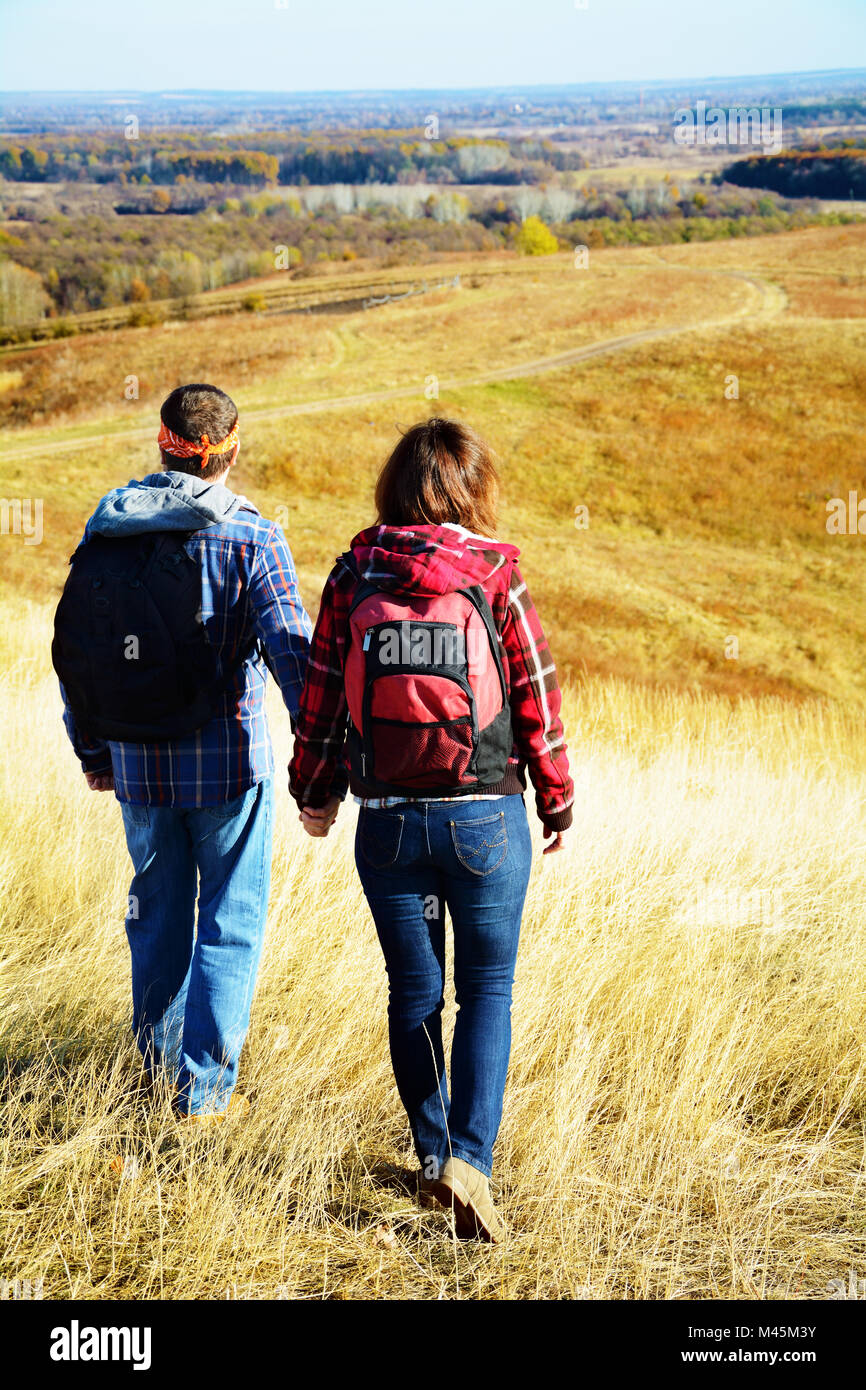 Woman man hiking map hi-res stock photography and images - Alamy
