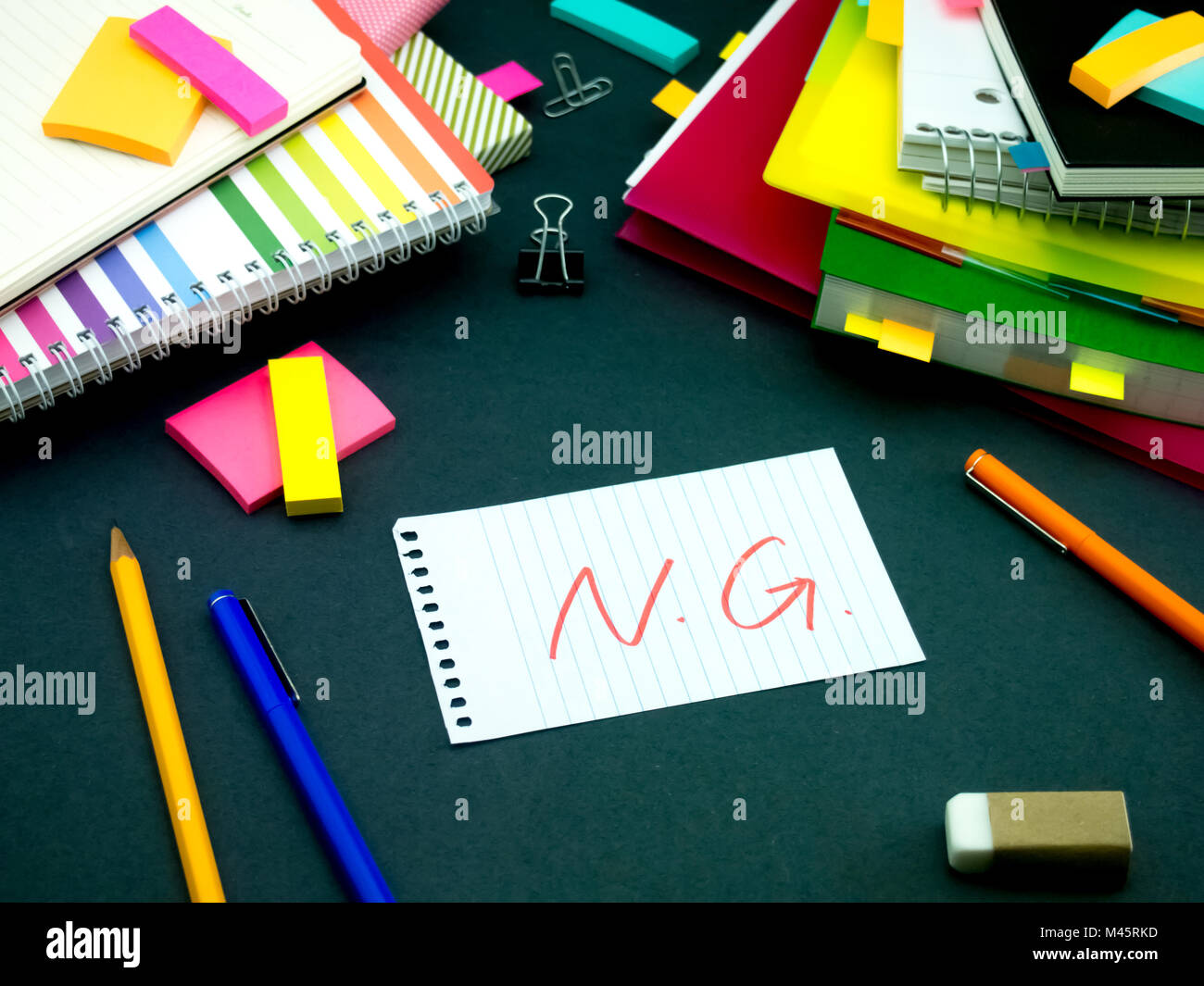 Somebody Left the Message on Your Working Desk; NG Stock Photo
