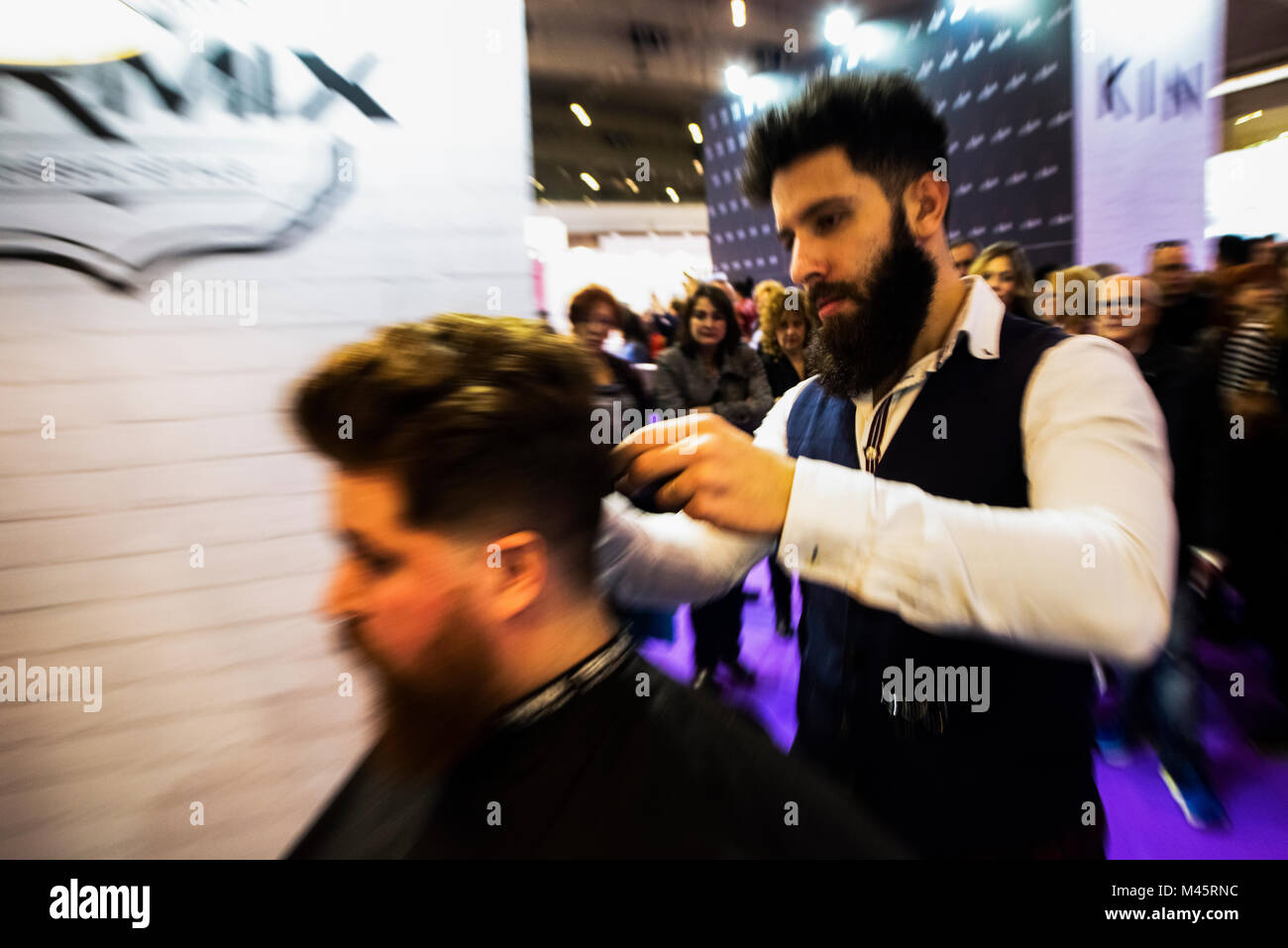 Cosmo Beauty 2018, most important fair of Hairdressing and cosmetics in Spain Stock Photo