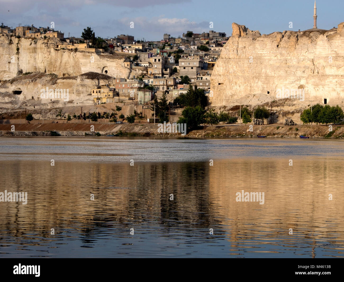 TURKEY, GAZIANTEP - 2014 JUNE , 07 - This village is sunken because of rising water of dams on Firat River. Stock Photo