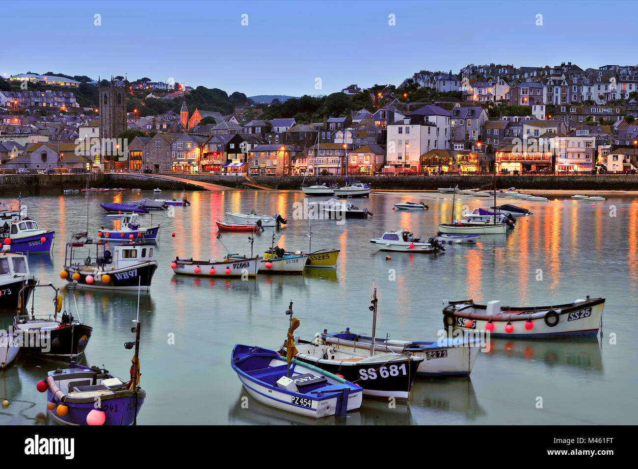 ST IVES: CORNWALL - JUNE 09, 2009:  View of the Harbour at dusk Stock Photo