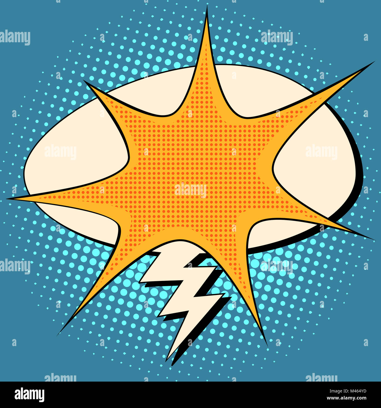 explosion and lightning comic bubble retro background for text Stock Photo Alamy