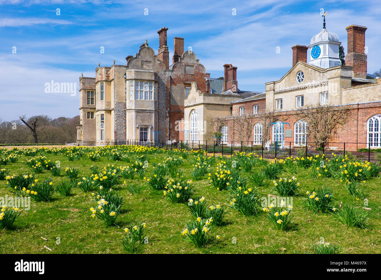 Felbrigg Hall in spring. Norfolk, UK. Stock Photo