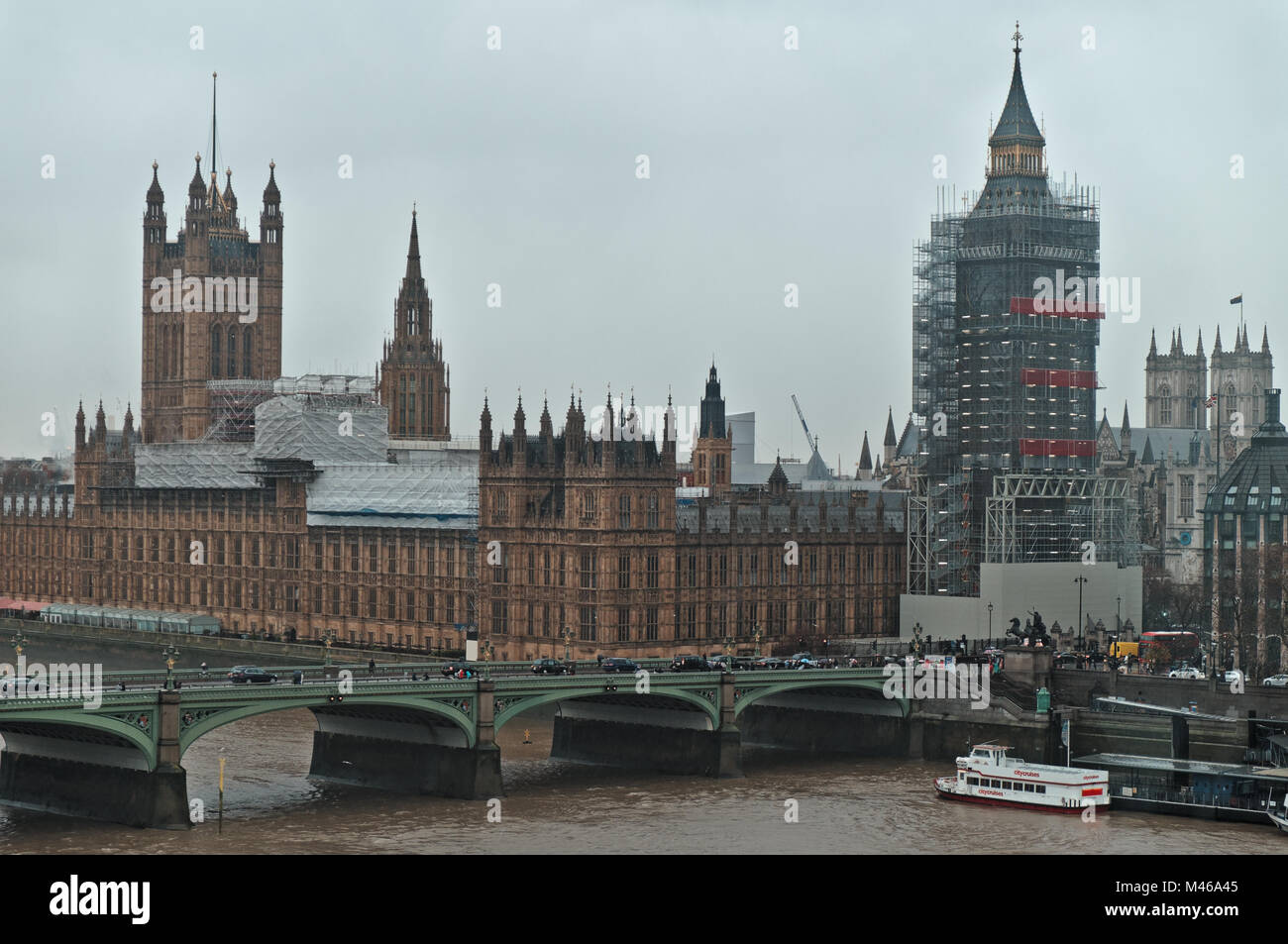 View of Westminster Palace and River Thames. London, UK Stock Photo