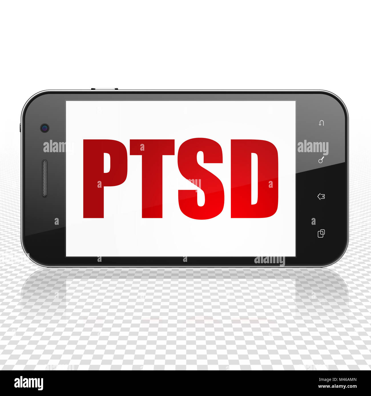 Medicine concept Smartphone with PTSD on display Stock Photo Alamy