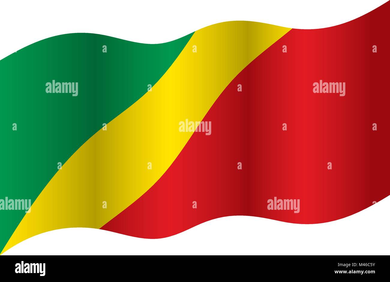 Congo republic wavy flag in Stock Vector Images - Alamy