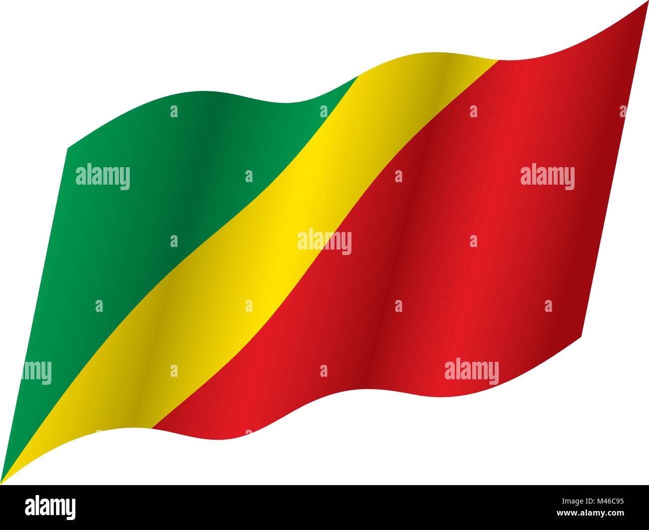 Congo republic wavy flag in Stock Vector Images - Alamy