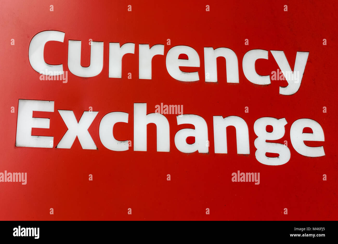 Currency exchange sign Stock Photo