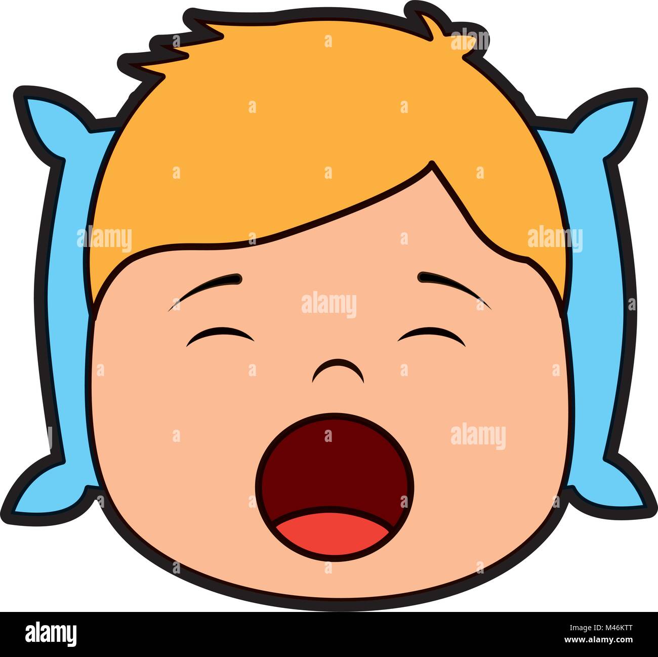 Boy sleeping on bed Stock Vector Images - Alamy