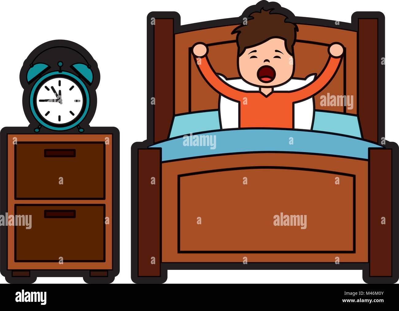Child Boy Sleeping In Their Room Icon Image Stock Vector Art