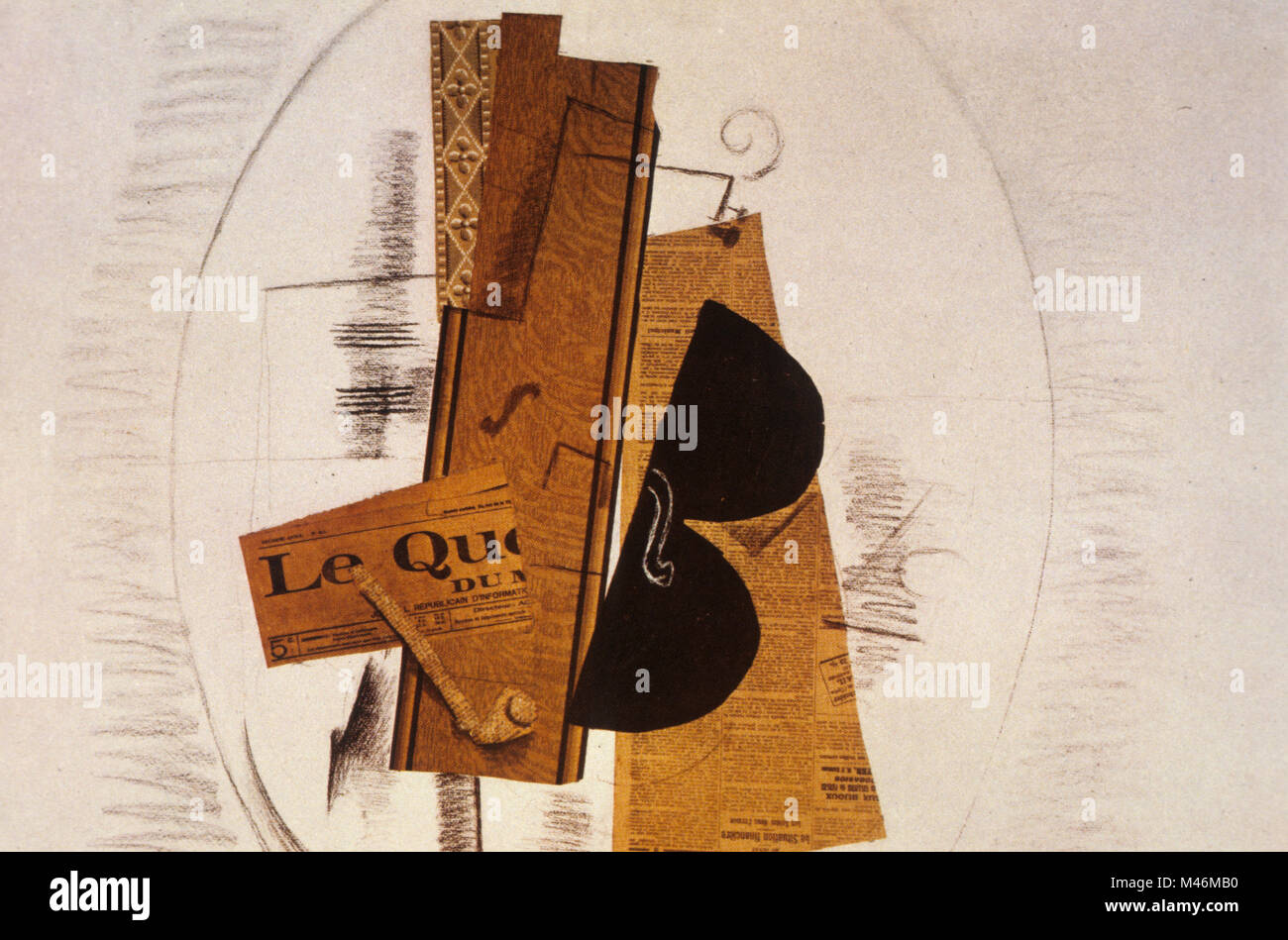 Georges Braque, Violin and Pipe, Le Quotidien, 1913 Stock Photo