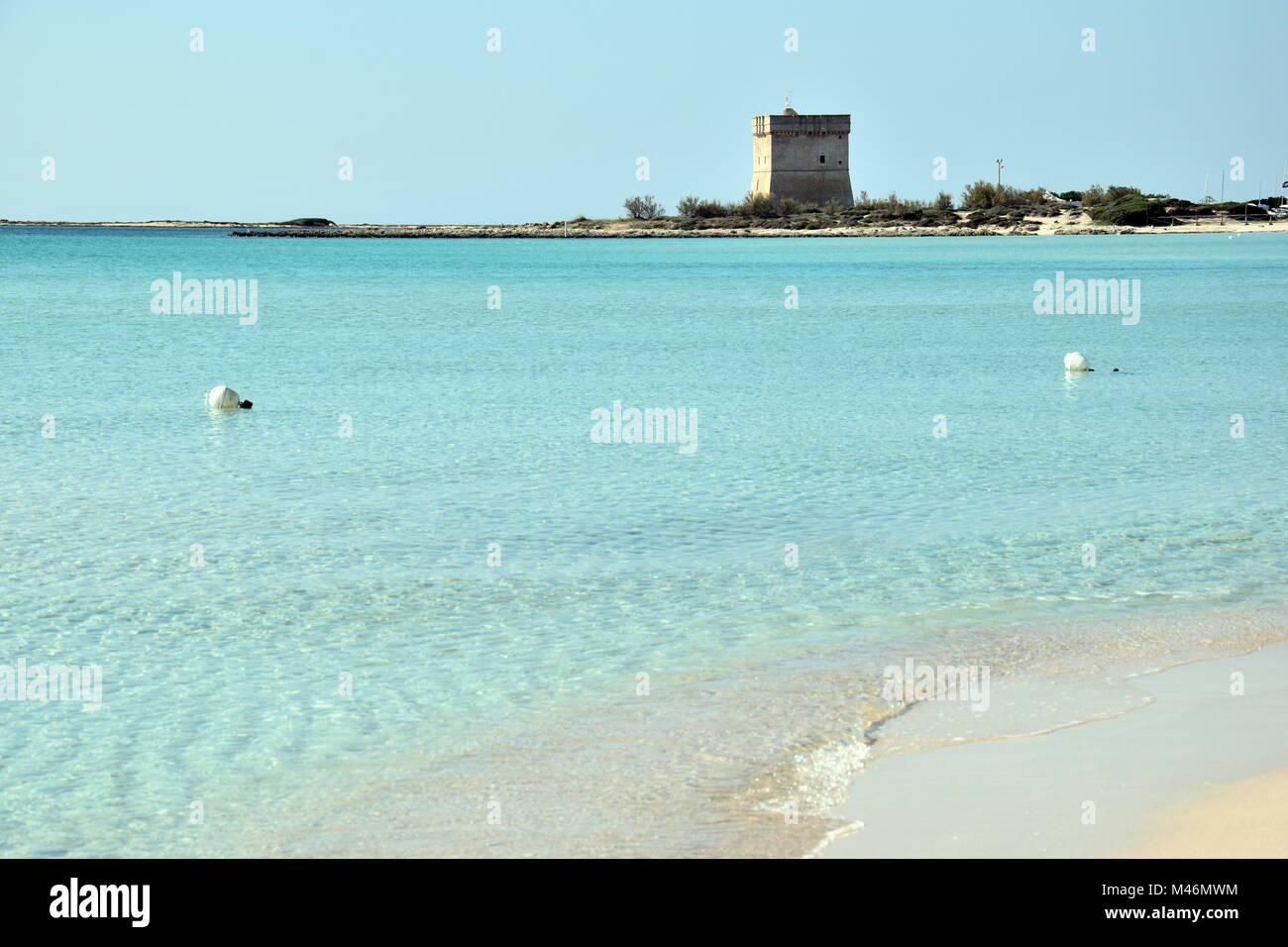beach near Porto Cesareo a town on the Ionian sea in Salento, Apulia region, Italy Stock Photo
