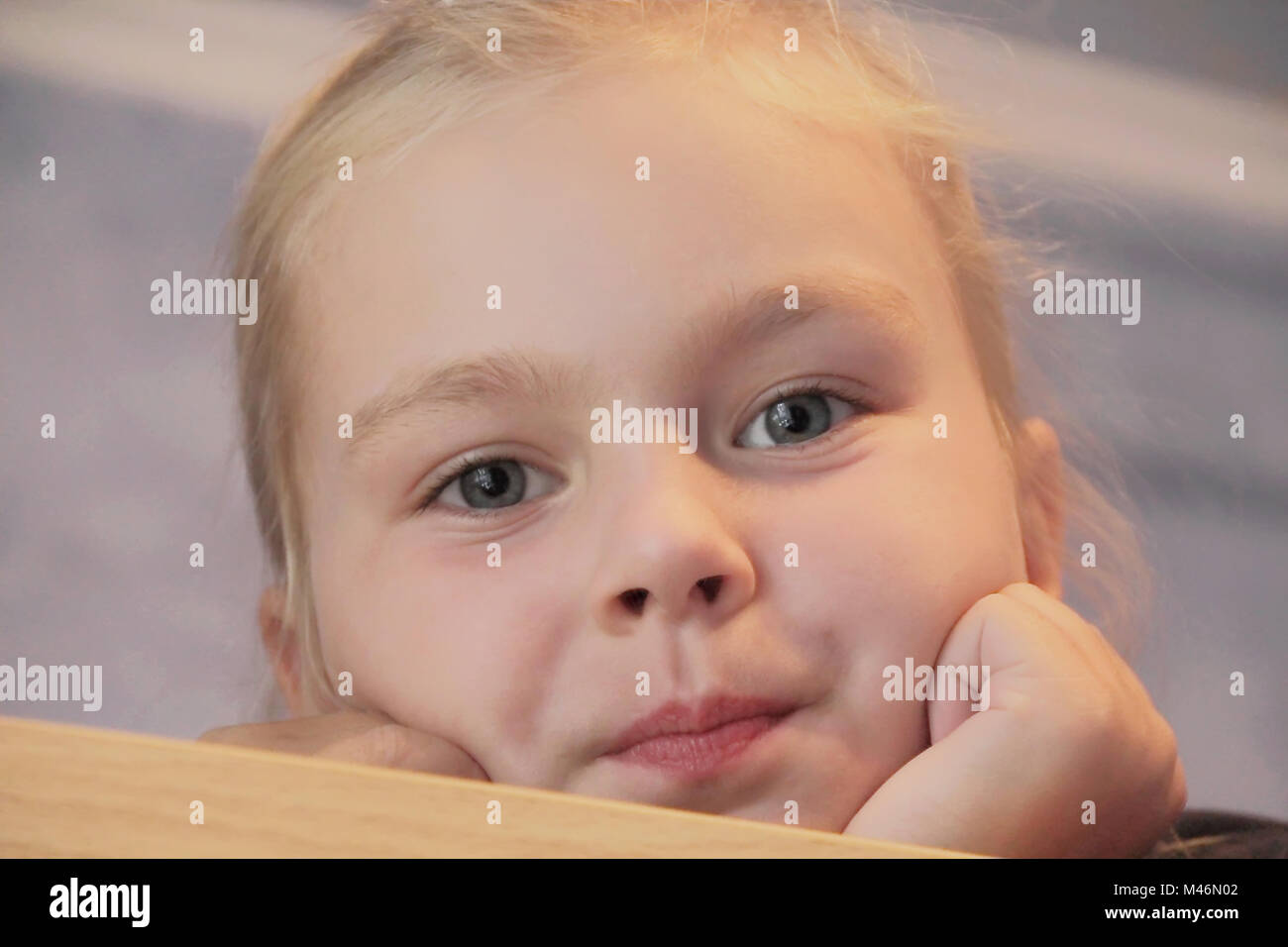 Portrait of beautiful girl with blue eyes Stock Photo - Alamy