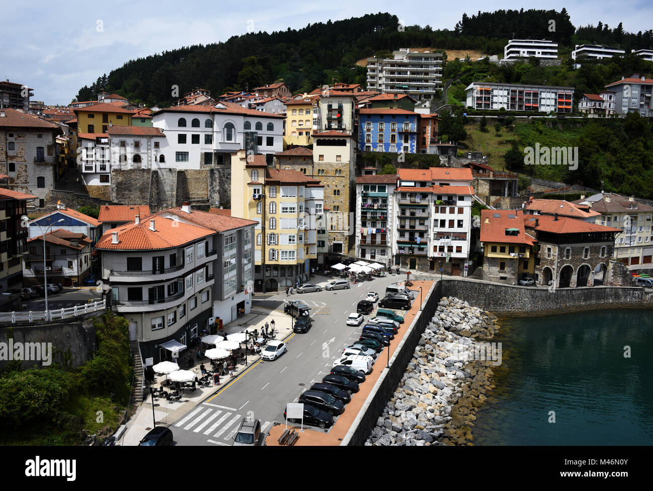 Mutriku harbour, Bay of Biscay, Basque country, Gipuzkoa province, Spain, Europe Stock Photo