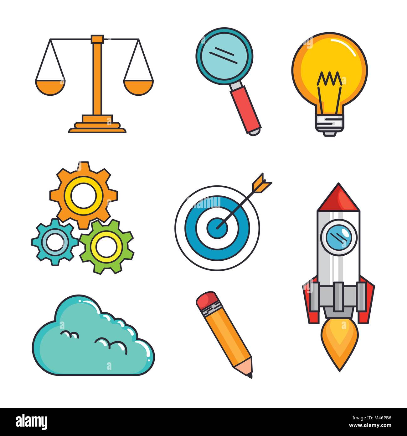 creative big idea set icons vector illustration design Stock Vector ...