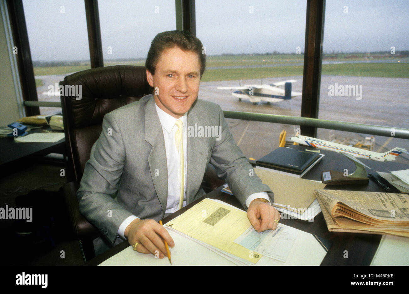 Paramount Airways Limited businessman Richard Smith 1987 Stock Photo ...