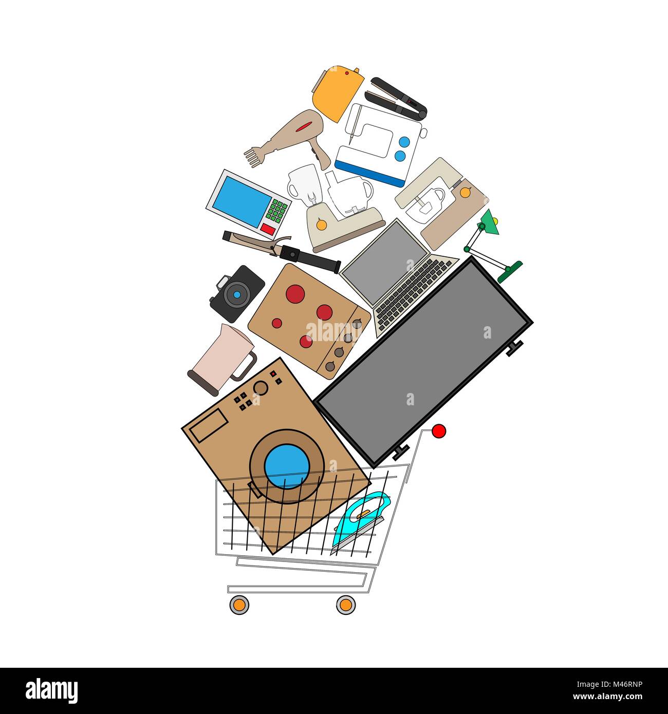 Full shopping cart Stock Vector