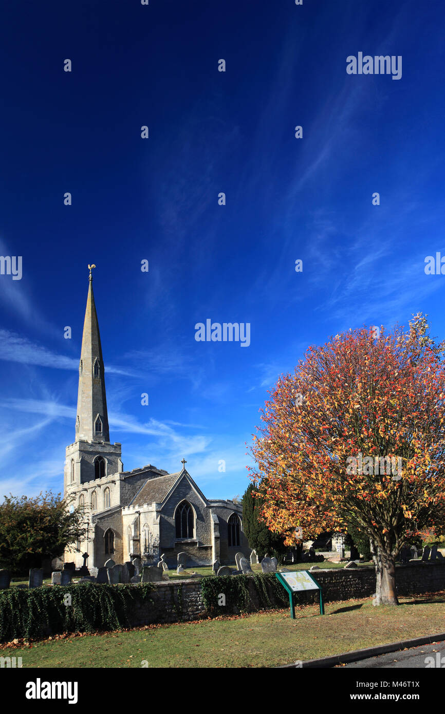 Autumn, St Benedicts church, Glinton village, Cambridgeshire, England
