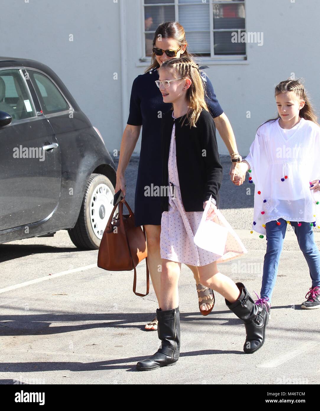 Jennifer Garner and Ben Affleck leave church with their kids Featuring:  Jennifer Garner, Seraphina Rose Elizabeth