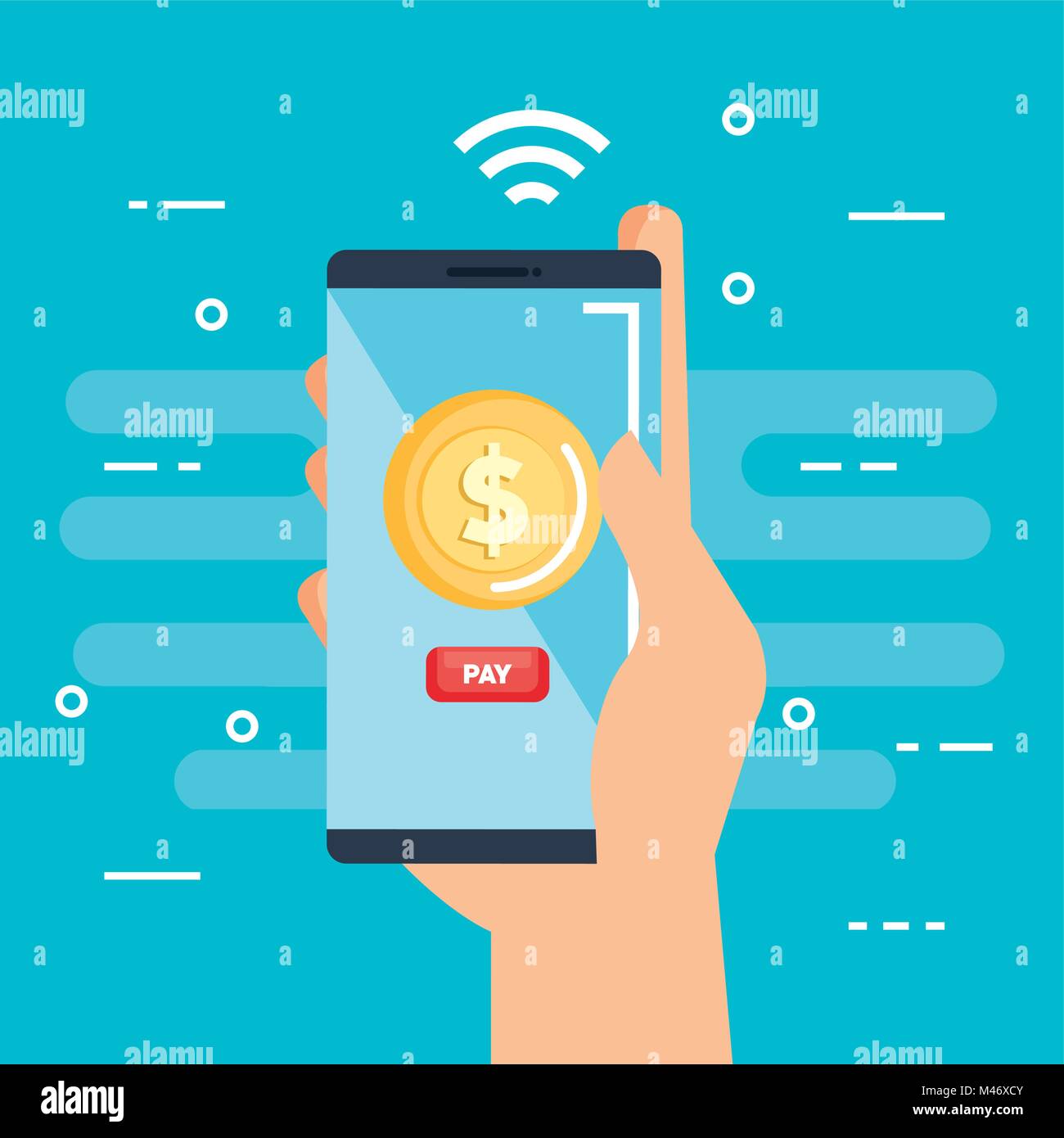 near field communication technology vector illustration design Stock