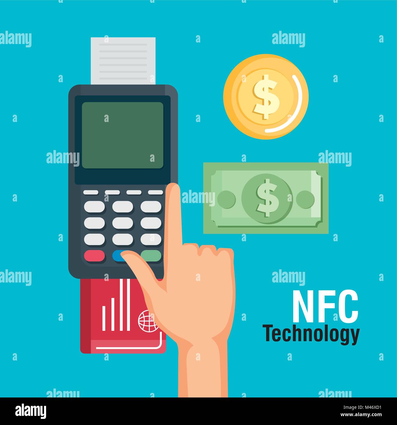 near field communication technology vector illustration design Stock