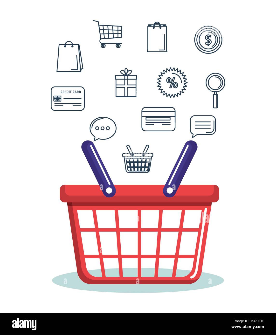 shopping on line set icons vector illustration design Stock Vector ...