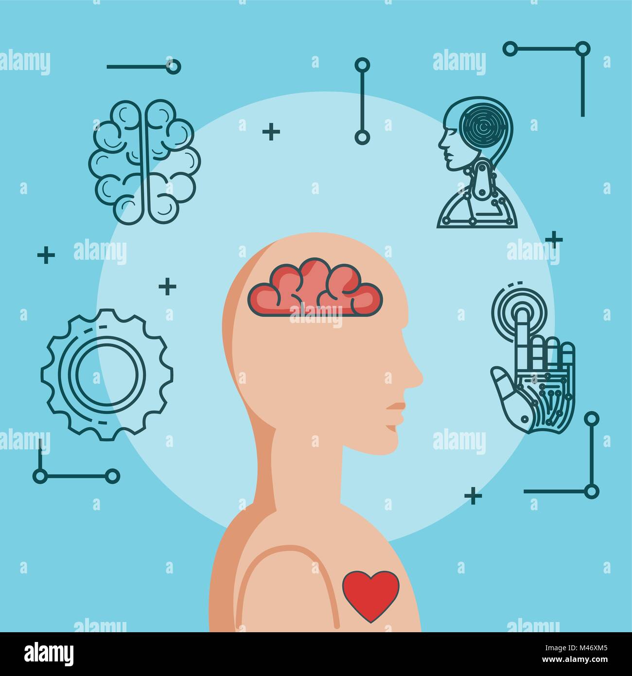 artificial intelligence technology set icons vector illustration design ...