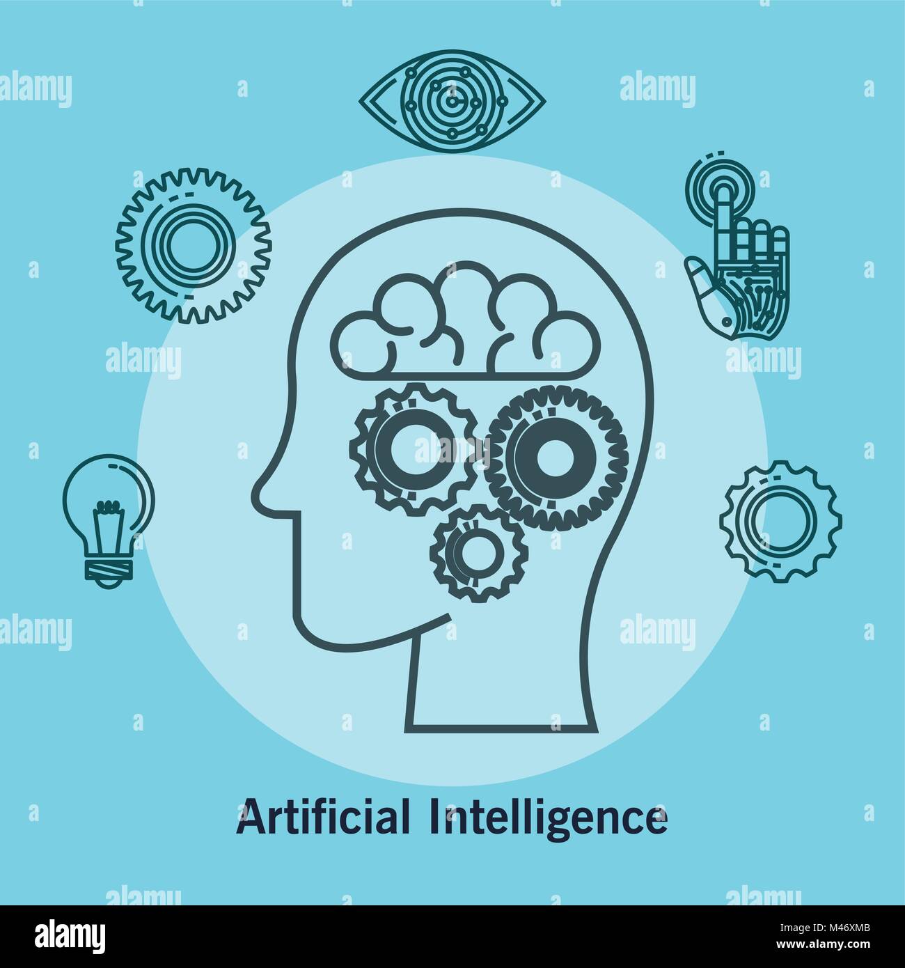 artificial intelligence technology set icons vector illustration design ...