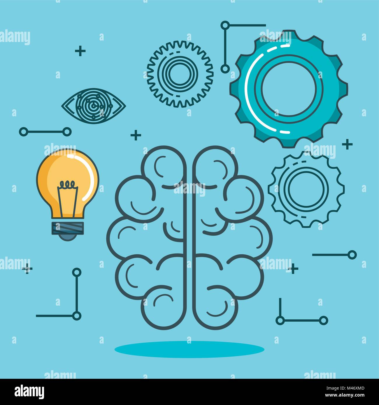 artificial intelligence technology set icons vector illustration design ...