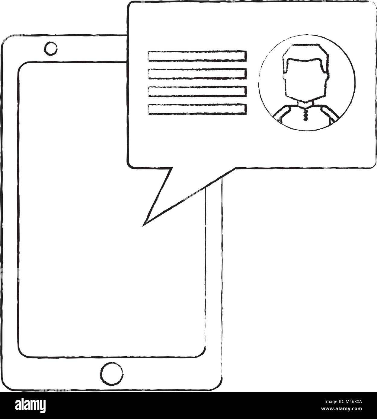 smartphone speech bubble chat message digital vector illustration ...