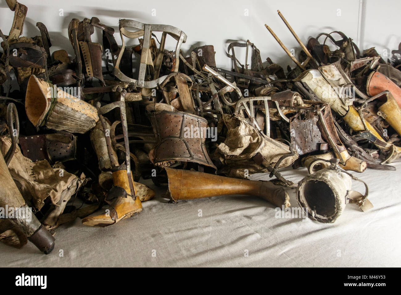 Jewish Skeleton Collection Auschwitz, Lesser Poland / Poland - Feb 04 2018: Auschwitz Birkenau ...